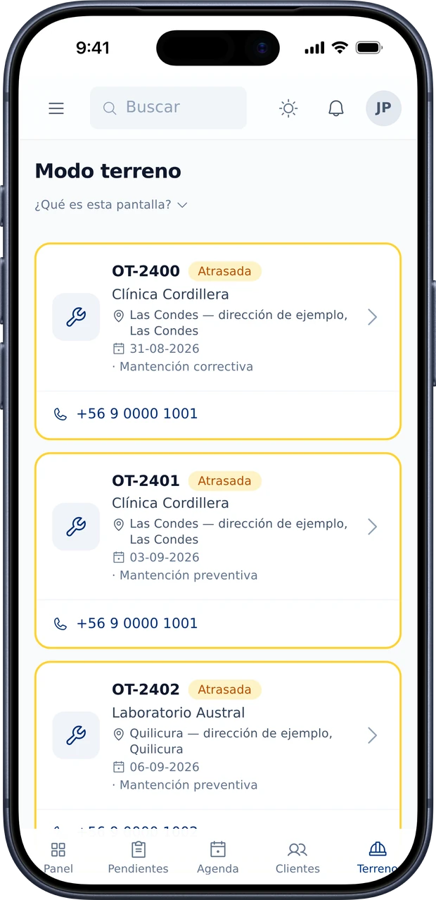 Modo terreno en el teléfono